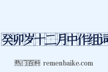 癸卯岁十二月中作组词是什么意思的图片
